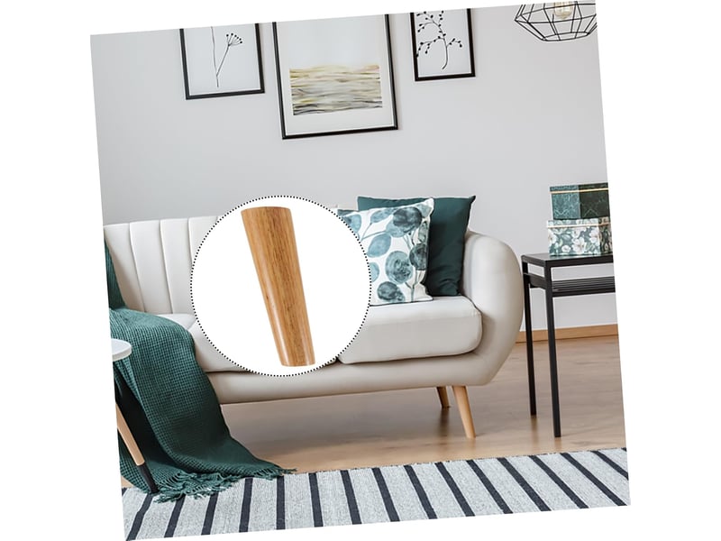  Meuble massif de chêne de table coniques obliques de remplacement pour avec plaques de fer et vis  - Conforama D