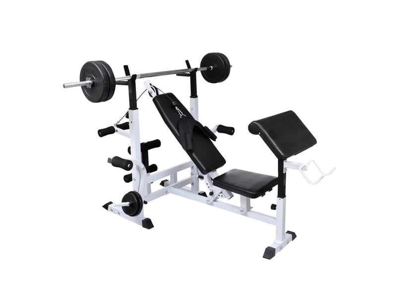  Banc de musculation universel avec support pour haltère sport fitness musculation 0702057  - Conforama B
