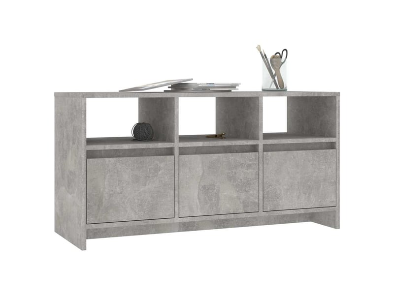  Meuble tv - banc tv - meuble de rangement gris béton 102x37,5x52,5 cm bois d'ingénierie  - Conforama D