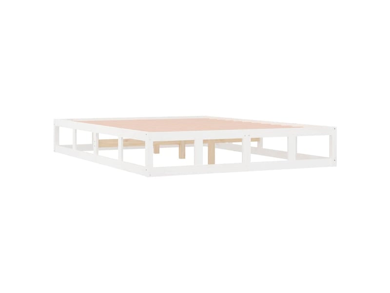  Lit double- lit adulte -  cadre de lit sans matelas blanc 120x190 cm bois massif  - Conforama C