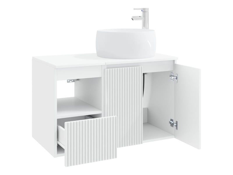 Ensemble de mobilier de salle de bain 2 pc blanc cf63994 - Conforama D