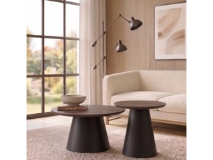 Selsey lunnea - ensemble de table basse - 80 cm - couleur noyer
