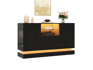 Buffet 2 porte(s) 2 tiroir(s) <strong>HAVRYA</strong> <strong></strong> - 140 cm coloris noir