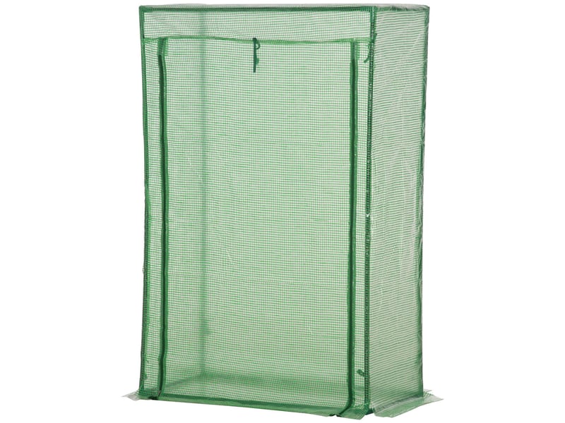 Serre de jardin, serre de balcon, bâche renforcée pe, châssis en acier, porte zippée enroulable, 100 x 50 x 150 cm vert - Conforama B