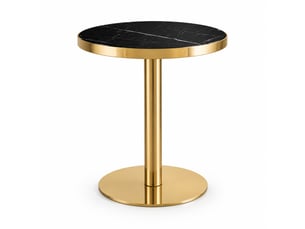 Table d’appoint ronde, table basse et table moderne style effet marbre uv table décorative, mdf, coloris noir et or