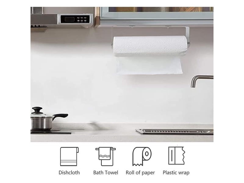 Derouleur essuie tout, porte sopalin, devidoir mural, distributeur papier aluminium et film, support déroulant de rouleau cuisine(argent) - Conforama B