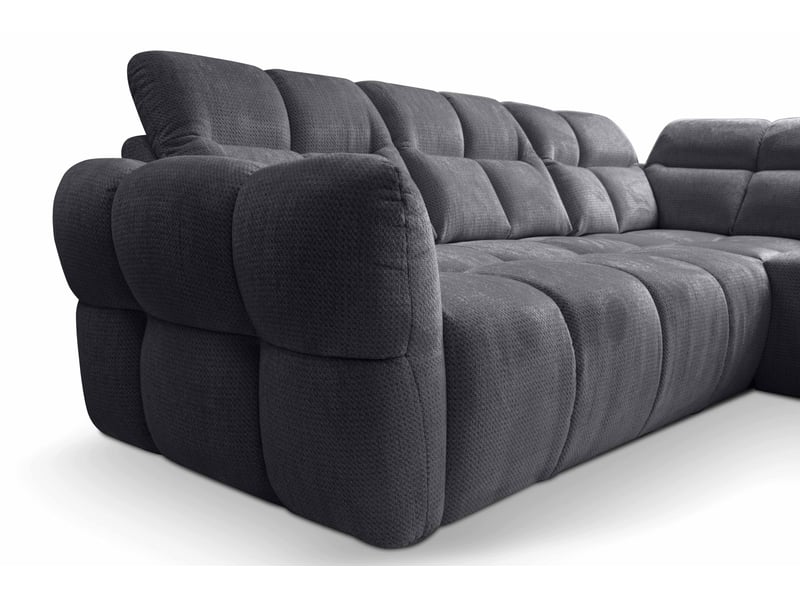 Canapé d'angle gris fixe 4 places  - Conforama S