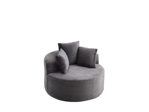 Fauteuil fixe <strong></strong> Velours côtelé gris