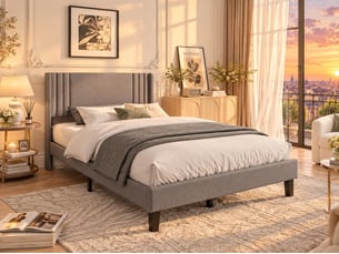 Lit simple 90x200 cm    coloris gris