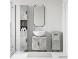 Ensemble de meuble de salle de bain 3 pièces haarlem gris béton cf63454