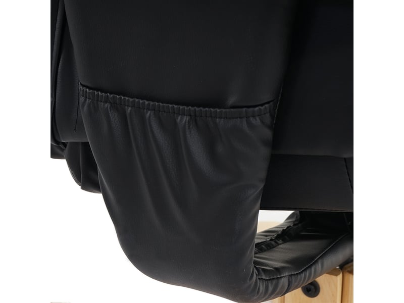  Fauteuil relax de relaxation m56 avec pouf, simili-cuir - noir  - Conforama E
