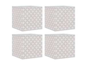 Boîtes de rangement pliables 4 pcs crème tissu intissé