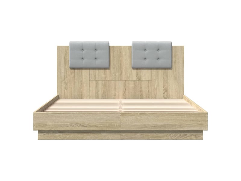  Lit double- lit adulte -  cadre de lit sans matelas chêne sonoma 140x200 cm  - Conforama C