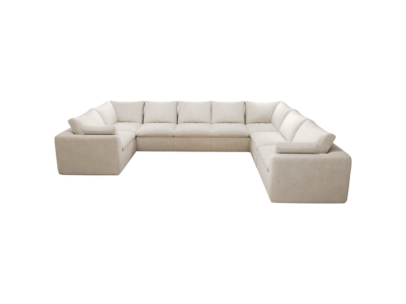  Canapé d'angle 8 places 375x245 cm - mousse haute élasticité - tissu - salon moderne - beige  - Conforama A
