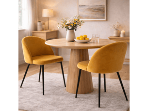 Lot de 2 chaises – design scandinave – assise velours