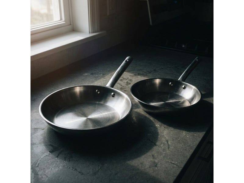 Lot de 2 poêles à frire inox 2428 cm et 2 couvercles en verre fackelmann rhona 9108950B88 - Conforama D