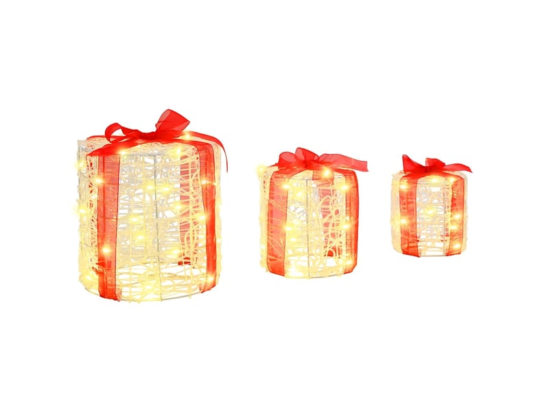 Décoration de boîte cadeau 3 pc blanc chaud 20 x 20 x 21 cm cf61905 - Conforama D