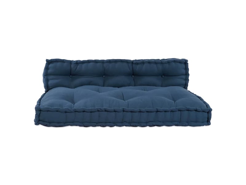  Coussin de canapé sur palette, coussin de chaise 2 pc tissu indigo cf54203  - Conforama D