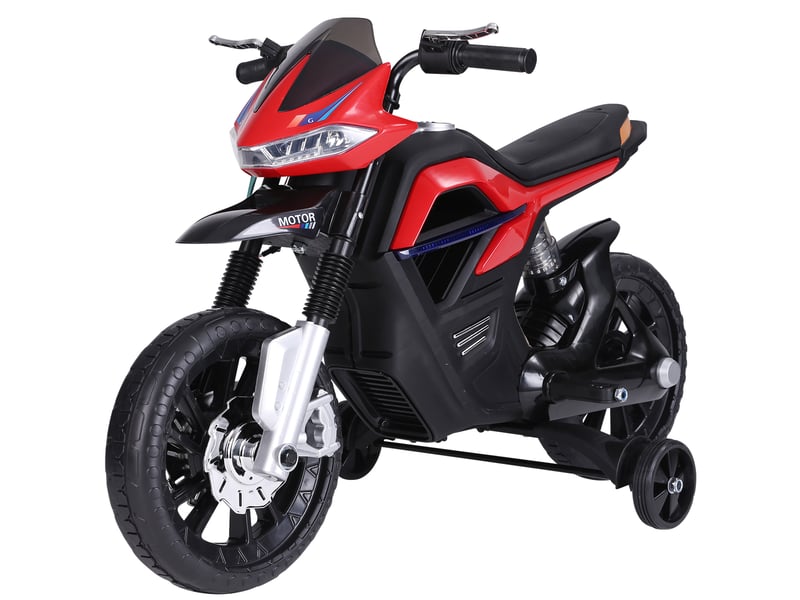  Moto électrique pour enfants, jouet pour enfants de 3 ans et plus, batterie 6v, avec lumières et musique, 105 x 52,3 x 62,3 cm, rouge  - Conforama B