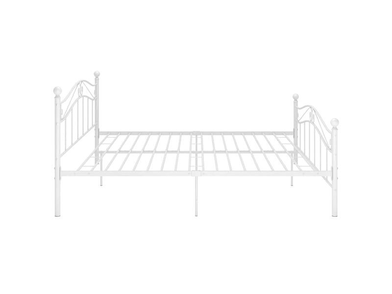  Lit double- lit adulte -  cadre de lit blanc métal 200x200 cm  - Conforama C