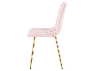 Chaise libra en velours rose clair avec pieds or