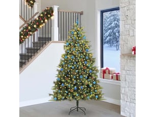 Sapin de noël artificiel, arbre de noël avec branches pliables et cônes 240 cm shl6300