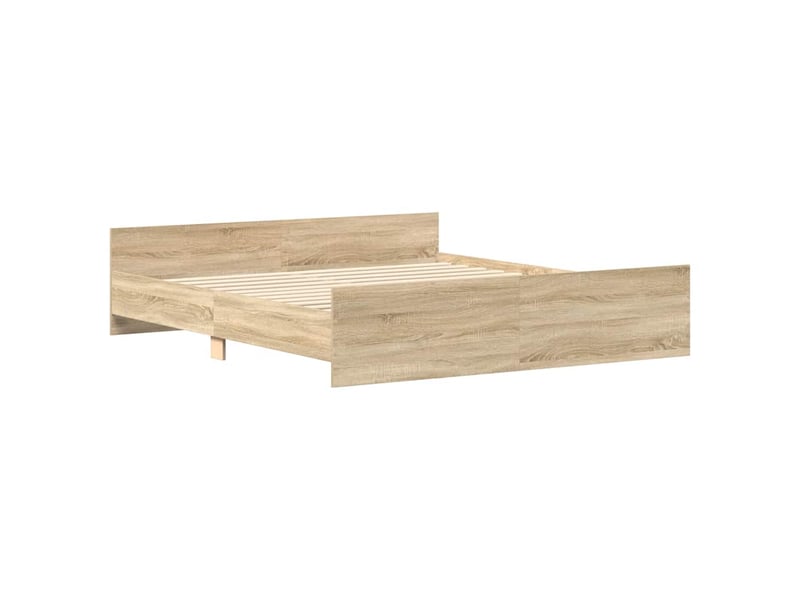  Lit double- lit adulte -  cadre de lit sans matelas chêne sonoma 200x200 cm  - Conforama D
