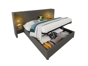 Lit coffre 180x200 cm    coloris gris