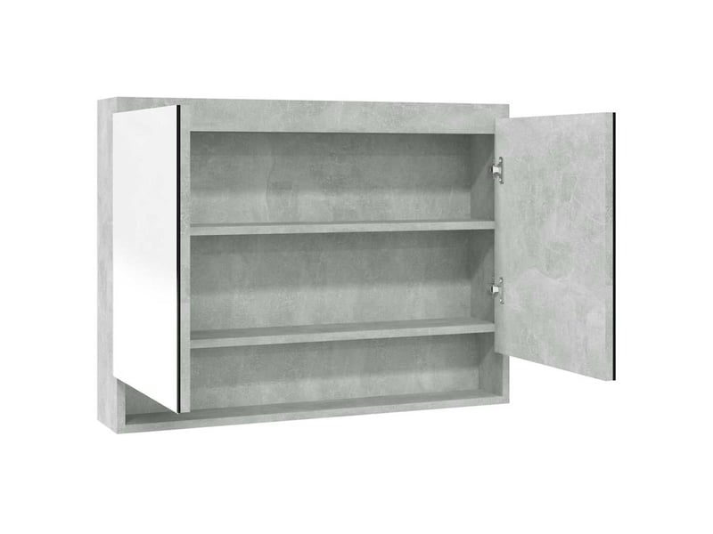  Armoire à miroir de salle de bain 80x15x60 cm mdf gris béton  - Conforama A