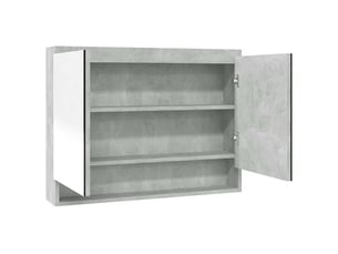 Armoire à miroir de salle de bain 80x15x60 cm mdf gris béton