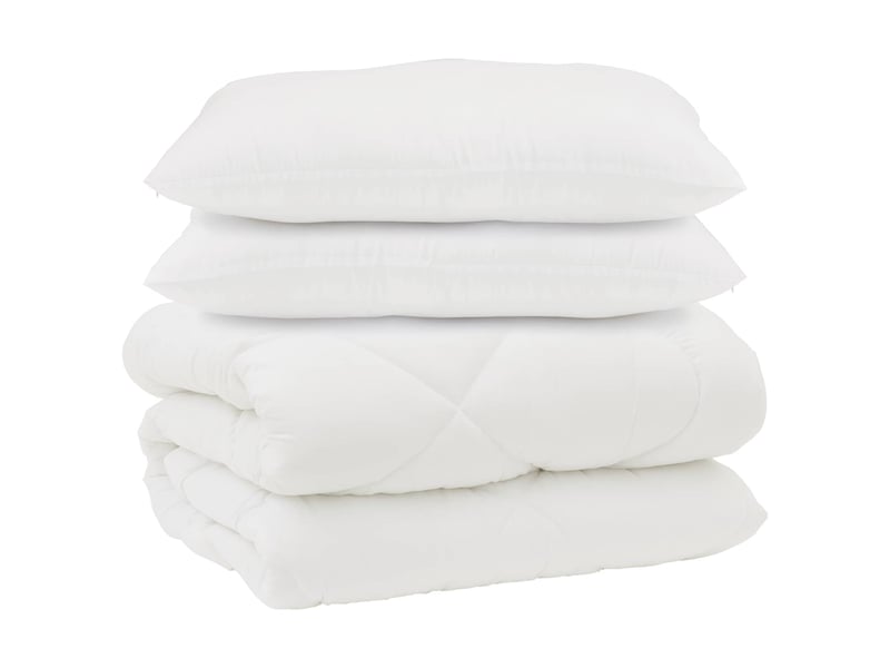  Couette avec oreillers 3 pcs - duvet blanc microfibre et plumes d'oie  - Conforama A