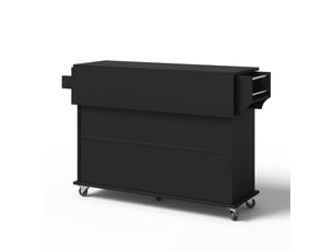 Desserte de cuisine 120x70x95 cm plateau rabattable mdf noir