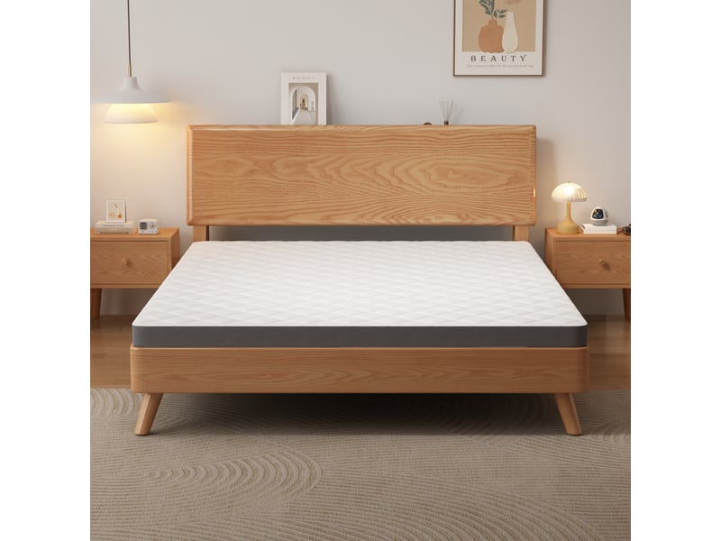  Matelas en mousse froide 90 × 200 cm 1 place h3 avec soutien 7 zones, livré compressé, blanc et gris  - Conforama C