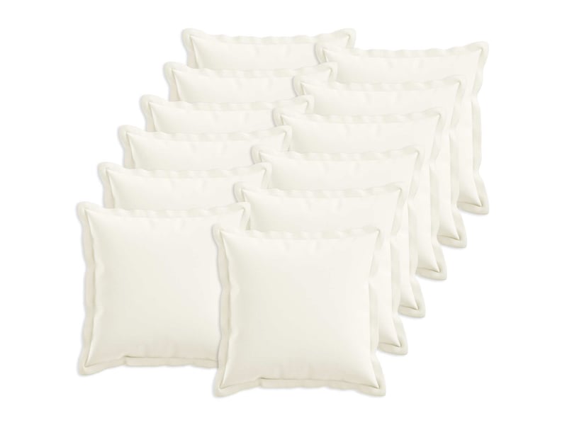  Lot de 12 coussins avec oreiller, coussins décoratifs houten blanc lin synthétique cf51004  - Conforama B