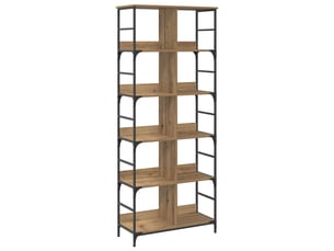 Étagère 4 niveaux, étagère de rangement 78,5 x 33 x 188,5 cm métal pb chêne artisanal