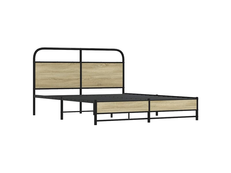  Lit double- lit adulte -  cadre de lit sans matelas 150x200 cm chêne sonoma  - Conforama B