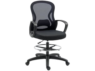 Fauteuil de bureau, chaise bureau, tissu en maille, 59x65x124cm, noir