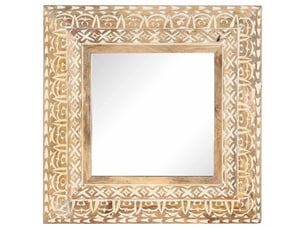 Miroir à fixer coloris marron - 50 cm x 50 cm