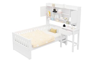 Lit combiné 90x200 cm MODENUIT coloris blanc