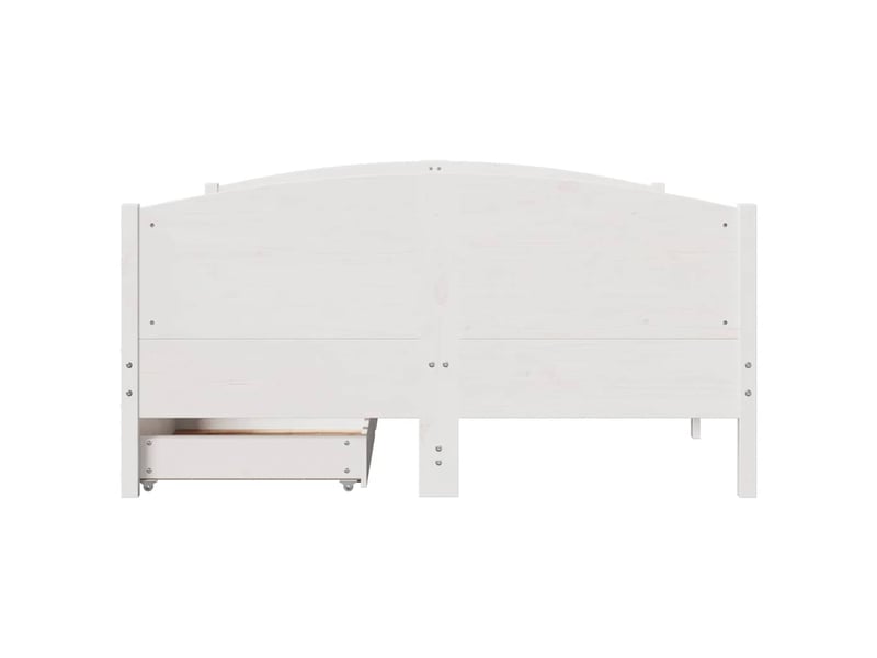 Lit double- lit adulte - cadre de lit sans matelas blanc 120x190 cm bois de pin massif - Conforama C