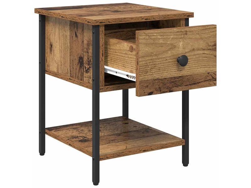  Table de chevet - cabinet de chevet - table de nuit 2 pièces bois ancien 34 x 35,5 x 45 cm  - Conforama D