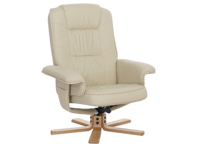  Fauteuil de télé m56, fauteuil de relaxation sans tabouret, similicuir - crème  - Conforama A