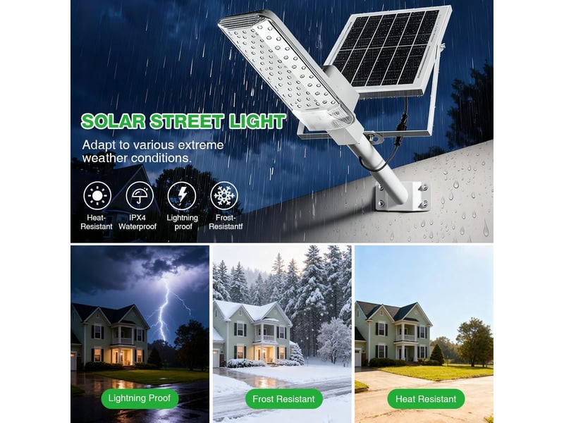  Lampadaire solaire extérieur ip65, 2 pièce – led avec télécommande, pour jardin, cour et allée  - Conforama C