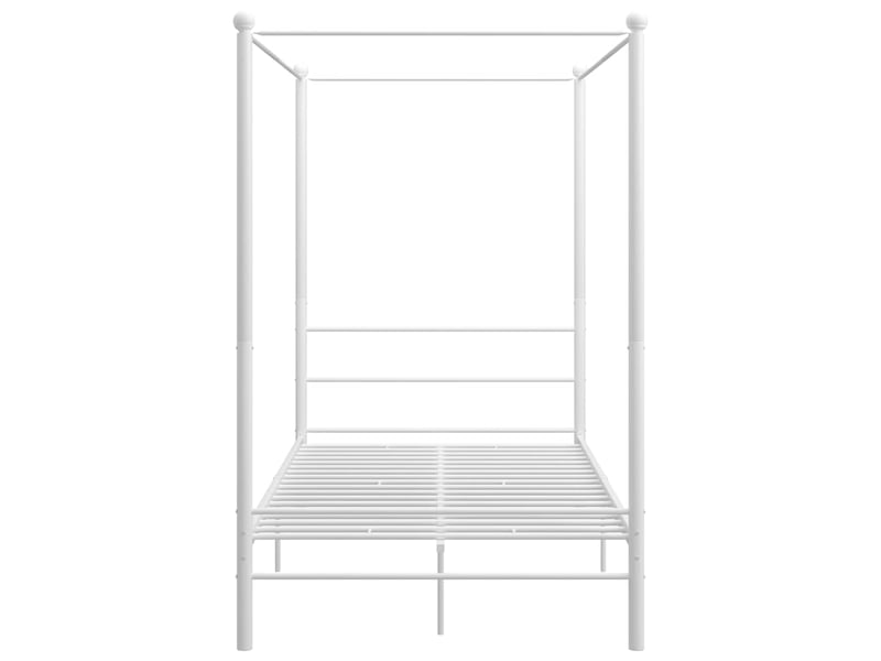  Lit double- lit adulte -  cadre de lit à baldaquin sans matelas blanc métal 120x200 cm  - Conforama B