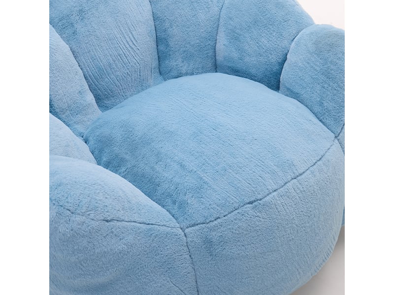  Fauteuil compact forme lotus en peluche bleu W3495P491801 - Conforama E