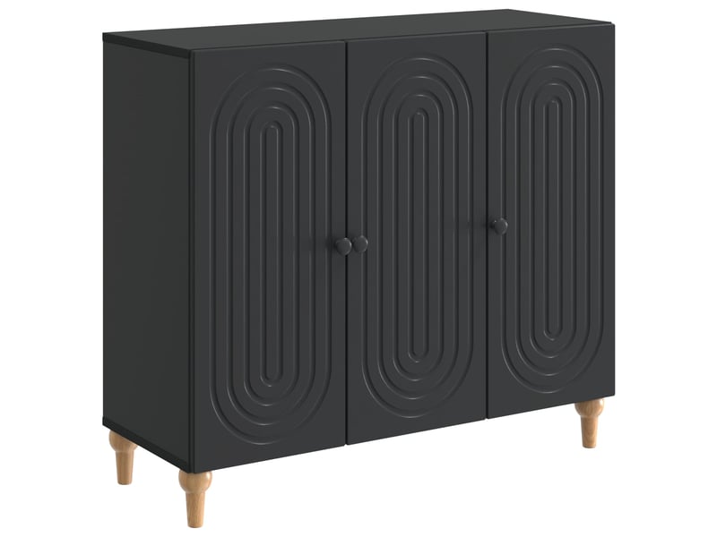  Buffet - bahut - meuble de rangement noir 89 x 34,5 x 80 cm bois d'ingénierie  - Conforama A