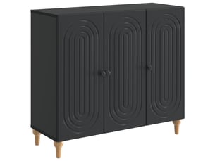 Buffet - bahut - meuble de rangement noir 89 x 34,5 x 80 cm bois d'ingénierie
