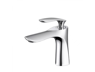 Robinet de salle de bain, mitigeur à poignée unique, eau chaude et froide réglable, argent