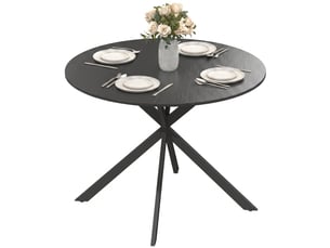 Table à manger ronde 4 personnes en acier noir ø 100 x h 75 cm