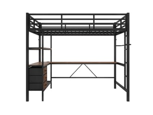 Lit mezzanine 140x200 cm <strong>ZOVIRA</strong>  <strong></strong> coloris noir